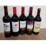 5 BOTTLES OF WINE INCLUDES BERGERAL, CONQUESTA ETC