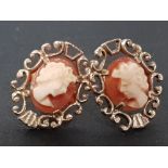 PAIR OF 9CT GOLD CAMEO EARINGS 1.5G