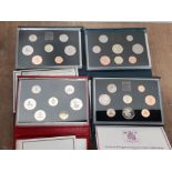 UK ROYAL MINT 1984, 1985, 1988 AND 1995 PROOF YEAR SETS ALL WITH CERTIFICATES