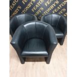 3 FAUX LEATHER TUB CHAIRS