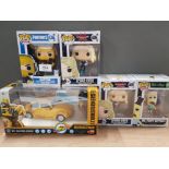 BOXED TRANSFORMERS RC BUMBLEBEE AND 4 POP FIGURES FORTNITE, RICK N MORTY ETC ALL UNOPENED IN