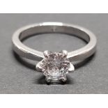 SILVER AND CZ SOLITAIRE RING 2.2G SIZE M1/2