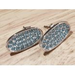 PAIR OF SWAROVSKI BLUE CRYSTAL EARRINGS