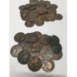 20 VEIL HEAD VICTORIAN ONE PENCE PIECES TOGETHER WITH 45 YOUNG HEAD VICTORIAN ONE PENCE PIECES