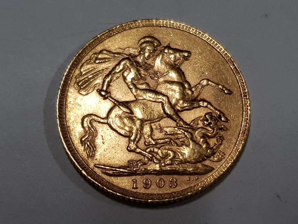 22CT YELLOW GOLD 1903 FULL SOVEREIGN COIN