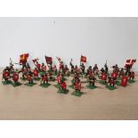 A VERY LARGE QUANTITY OF MEN AT ARMS LEAD FIGURES 25MM/28MM 40 IN TOTAL