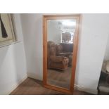 LARGE PINE FRAMED MIRROR 74CM X 160CM