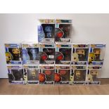 14 POP FIGURES AQUAMAN, HELLBOY AND FORTNITE CHARACTERS ETC ALL UNOPENED IN ORIGINAL BOXES