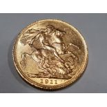 22CT GOLD 1911 FULL SOVEREIGN COIN