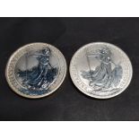TWO SILVER 1 OUNCE UK 1998, 2002 BRITANNIA COINS