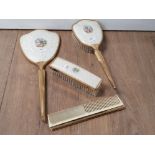 A VINTAGE BRUSH AND MIRROR SET