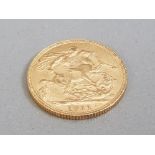 22CT GOLD 1911 SOVEREIGN COIN