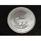 SOUTH AFRICAN 1 OUNCE PURE SILVER 2018 COIN