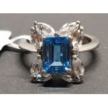 NEW SILVER AND TOPAZ RING UNWORN WITH SHOP TICKET 4.2G SIZE K