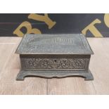 METAL ENGRAVED JEWELLERY BOX AND CONTENTS