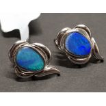 PAIR OF BOULDER OPAL STERLING SILVER EARRINGS UNWORN STILL WITH SHOP TAG