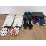 A PAIR OF SIZE 6 AS NEW TOMMY HILFIGER SHOES STILL BOXED TOGETHER WITH A PAIR OF ADIDAS SHOES AND