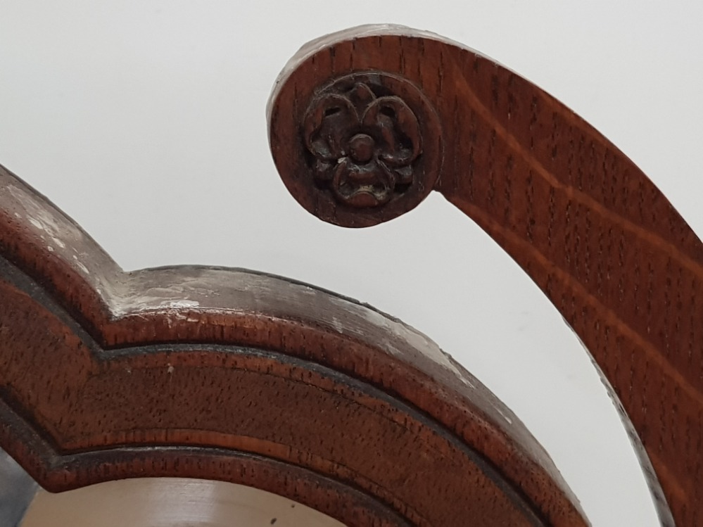 EDWARDIAN MAHOGANY BEVELLED SHIELD BACK DRESSING TABLE MIRROR WITH FITTED SINGLE DRAWER - Image 3 of 3