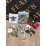 A BOX OF VARIOUS DIE CAST VEHICLES INC LESNEY HUSKY ETC