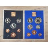 2 UK ROYAL MINT PROOF SETS DATED 1976 AND 1977 COMPLETE IN ORIGINAL BACKS