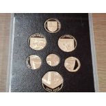 22CT GOLD 2008 UK ROYAL SHIELD OF ARMS PROOF COLLECTION OF SEVEN COINS WITH CERTIFICATE OF