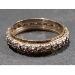 9CT GOLD AND SILVER ETERNITY RING 2.1G GROSS WEIGHT, SIZE N