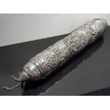 EXQUISITE SILVER EFFECT JUDAICA JEWISH TORAH SCROLL HOLDER TUBE