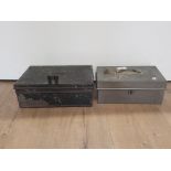 2 VINTAGE TIN METAL BOXES