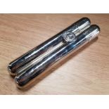 STAINLESS STEEL COMBINED DON DIEGO CIGAR CASE AND HIP FLASK