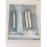 VICTOR NOBLE RAINBIRD 1887-1936 WATERCOLOUR TITLED AN IMPRESSION CHARTRES CATHEDRAL