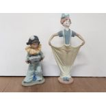 NAO BY LLADRO 1220 FIGURINE CLOWNING READY TOGETHER WITH NAO BY LLADRO 1102 FIGURINE CLOWN PLAYING