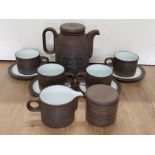 11 PIECES OF BROWN HORNSEA PALATINE TEA OR DINNER WARE AS NEW CONDITION