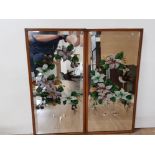 A PAIR OF VINTAGE MIRRORS WITH FLORAL DESIGNS