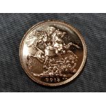 22CT GOLD 2013 FULL SOVEREIGN COIN