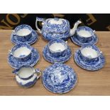 19 PIECE BLUE AND WHITE COPELAND SPODE TEA SERVICE