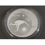 AUSTRALIA ONE OUNCE PURE SILVER 2005 KANGAROO 1 DOLLAR COIN