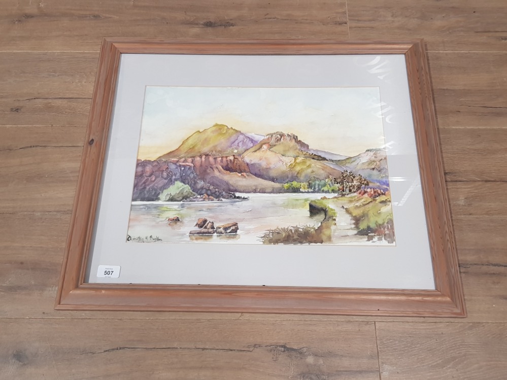 A WATERCOLOUR TIMOTHY H PARKER HIGHLAND LOCK SCENE SIGNED 37 X 48CM