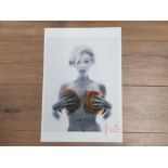 BERT STERN LIMITED EDITION SIGNED INK JET PHOTOGRAPH MARILYN WITH ROSES, RARE GOLD ROSES, DATED 2002