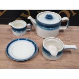 4 PIECES OF WEDGWOOD BLUE PACIFIC CERAMIC WARE INCLUDES TEAPOT ETC