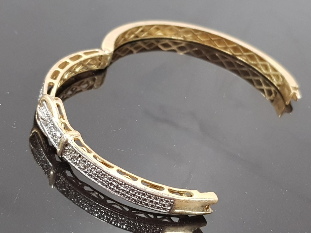 GOLD PLATED DIAMOND SET BANGLE - Image 2 of 2