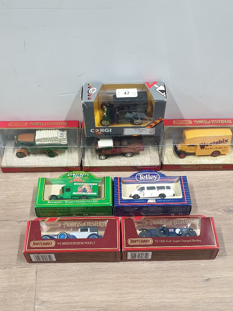 8 BOXED DIE CAST VEHICLES TO INCLUDE CORGI CLASSICS TETLEY AND MATCHBOX