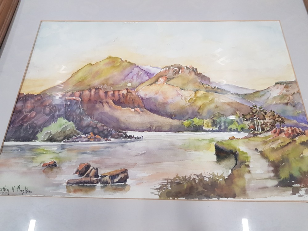 A WATERCOLOUR TIMOTHY H PARKER HIGHLAND LOCK SCENE SIGNED 37 X 48CM - Image 3 of 3