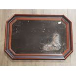 MAHOGANY FRAMED COPPER EFFECT MAGOWAN MIRROR WITH BARN OWL DECOR 42CM X 26.5CM