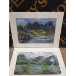 A PASTEL DRAWING TITLED SQUALL IN THE LAKES SIGNED BY J D PARRACK TOGETHER WITH ANOTHER PASTEL