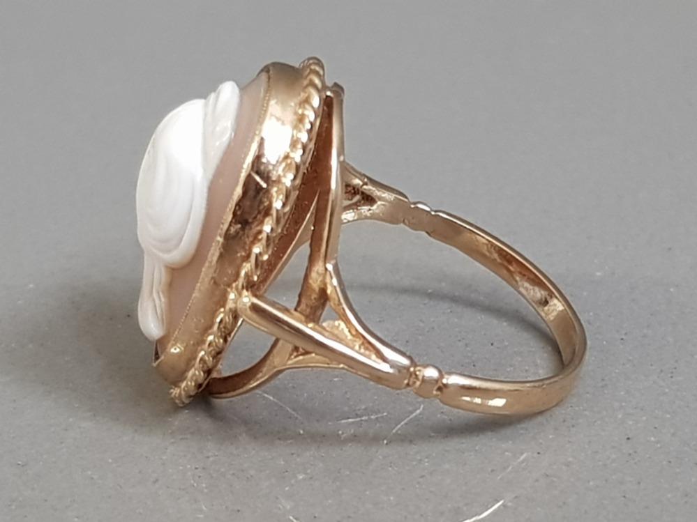 9CT YELLOW GOLD CAMEO RING 4.5G SIZE N1/2 - Image 2 of 3