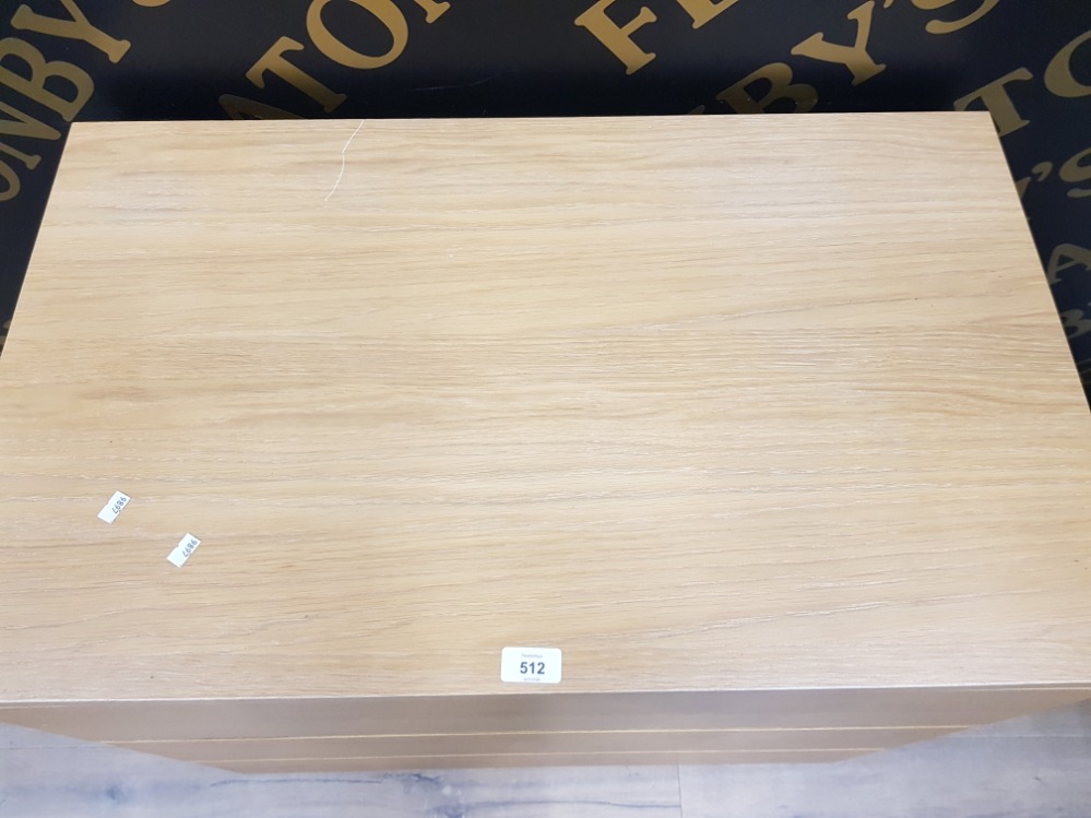 A WOOD LAMINATE CHEST OF THREE LONG DRAWERS 80.5 X 77.5 X 48.5CM - Image 2 of 2