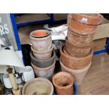 LARGE QUANTITY OF POTTERY PLANT POTS