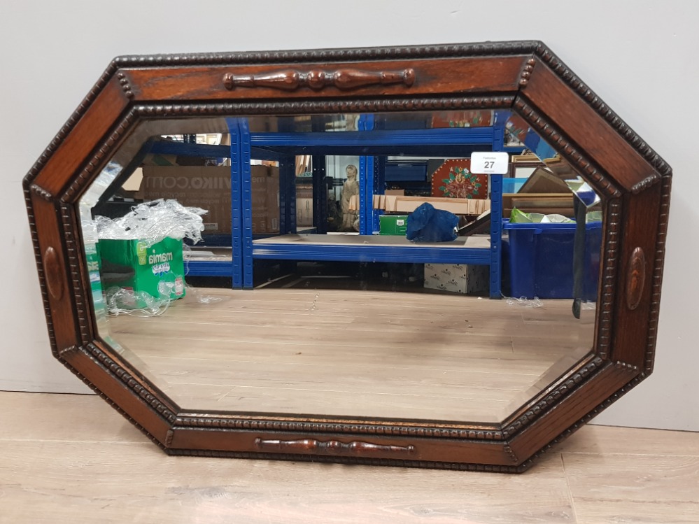 1900S OAK HALL MIRROR