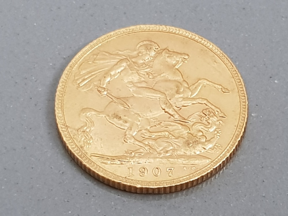 22CT GOLD 1907 FULL SOVEREIGN COIN