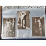 ALBUM OF REPRODUCTION FRENCH ART STUDIES POSTCARDS 46 IN TOTAL